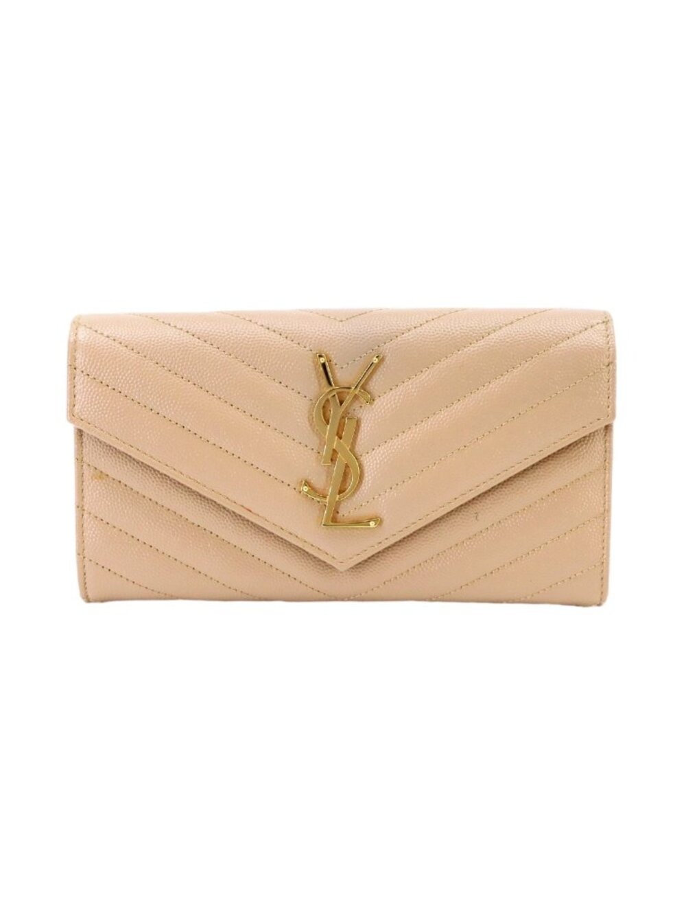 Saint Laurent Paris Monogram Large Flap Wallet Bifold Leather